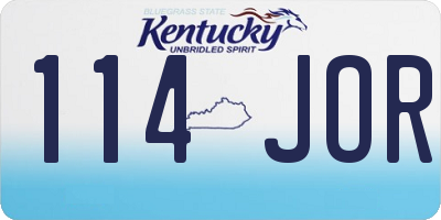 KY license plate 114JOR
