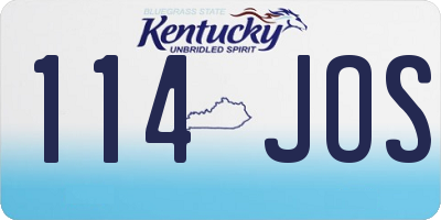 KY license plate 114JOS