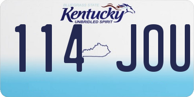 KY license plate 114JOU