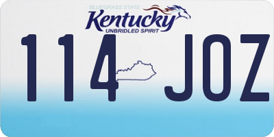 KY license plate 114JOZ