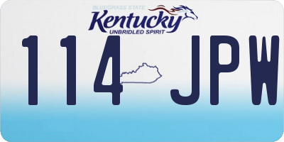 KY license plate 114JPW