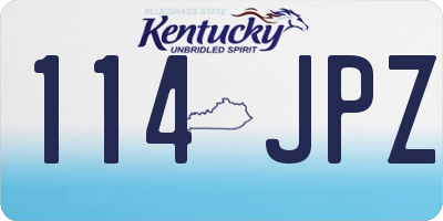 KY license plate 114JPZ