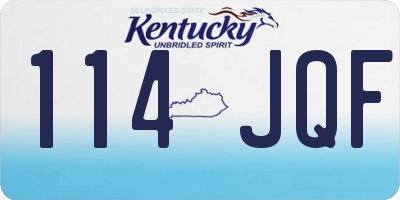 KY license plate 114JQF