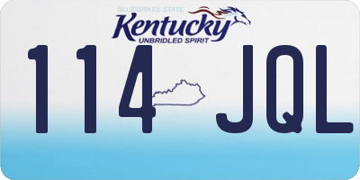 KY license plate 114JQL