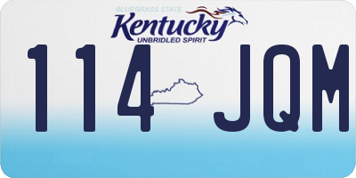 KY license plate 114JQM