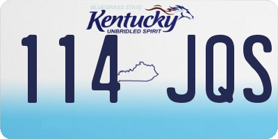 KY license plate 114JQS