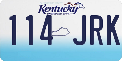 KY license plate 114JRK