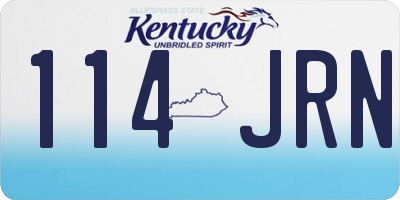 KY license plate 114JRN