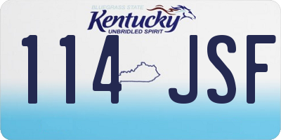 KY license plate 114JSF