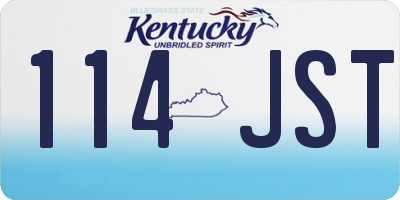 KY license plate 114JST