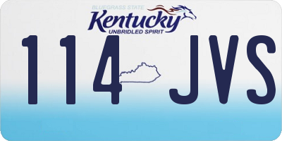 KY license plate 114JVS