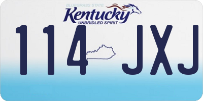 KY license plate 114JXJ