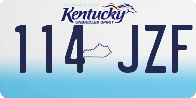 KY license plate 114JZF
