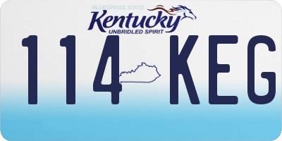 KY license plate 114KEG