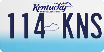 KY license plate 114KNS