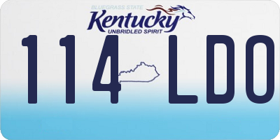 KY license plate 114LDO