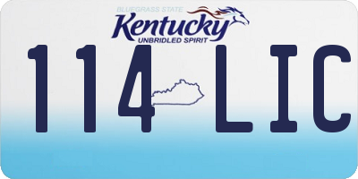 KY license plate 114LIC