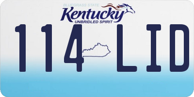 KY license plate 114LID