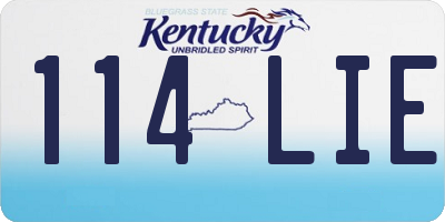 KY license plate 114LIE