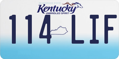 KY license plate 114LIF