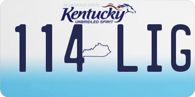 KY license plate 114LIG