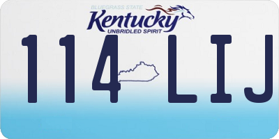 KY license plate 114LIJ