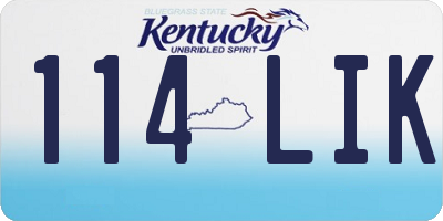 KY license plate 114LIK