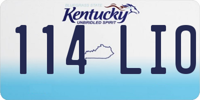 KY license plate 114LIO