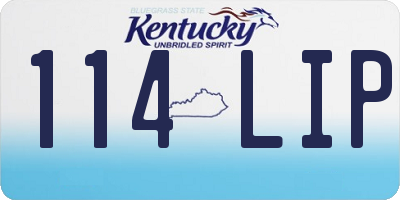 KY license plate 114LIP