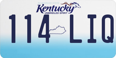 KY license plate 114LIQ