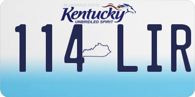 KY license plate 114LIR
