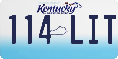 KY license plate 114LIT