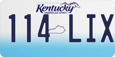 KY license plate 114LIX