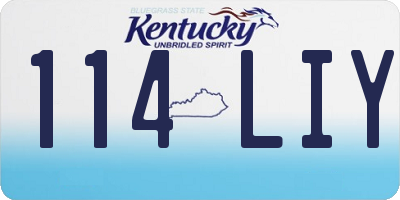 KY license plate 114LIY