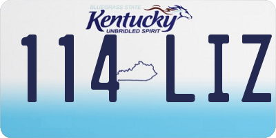 KY license plate 114LIZ