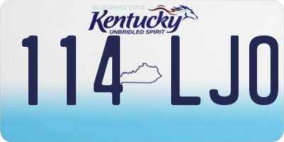 KY license plate 114LJO