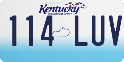KY license plate 114LUV