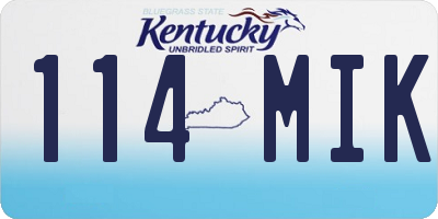 KY license plate 114MIK