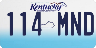KY license plate 114MND
