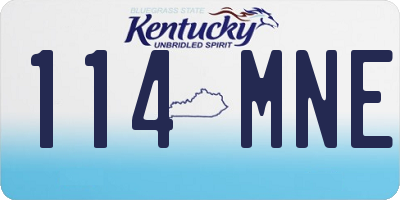 KY license plate 114MNE