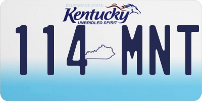 KY license plate 114MNT