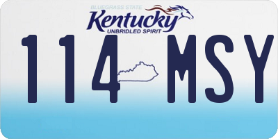 KY license plate 114MSY