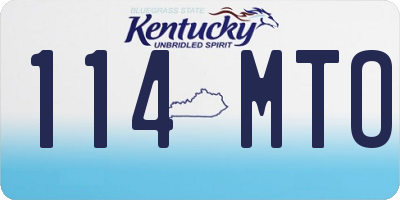 KY license plate 114MTO