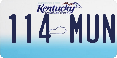 KY license plate 114MUN