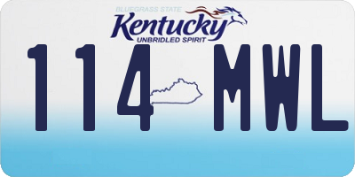 KY license plate 114MWL