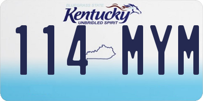 KY license plate 114MYM