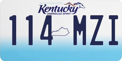 KY license plate 114MZI