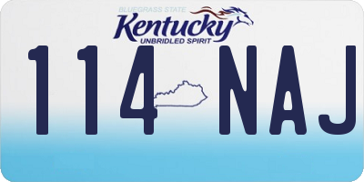 KY license plate 114NAJ