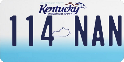 KY license plate 114NAN