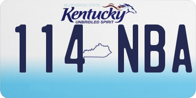 KY license plate 114NBA